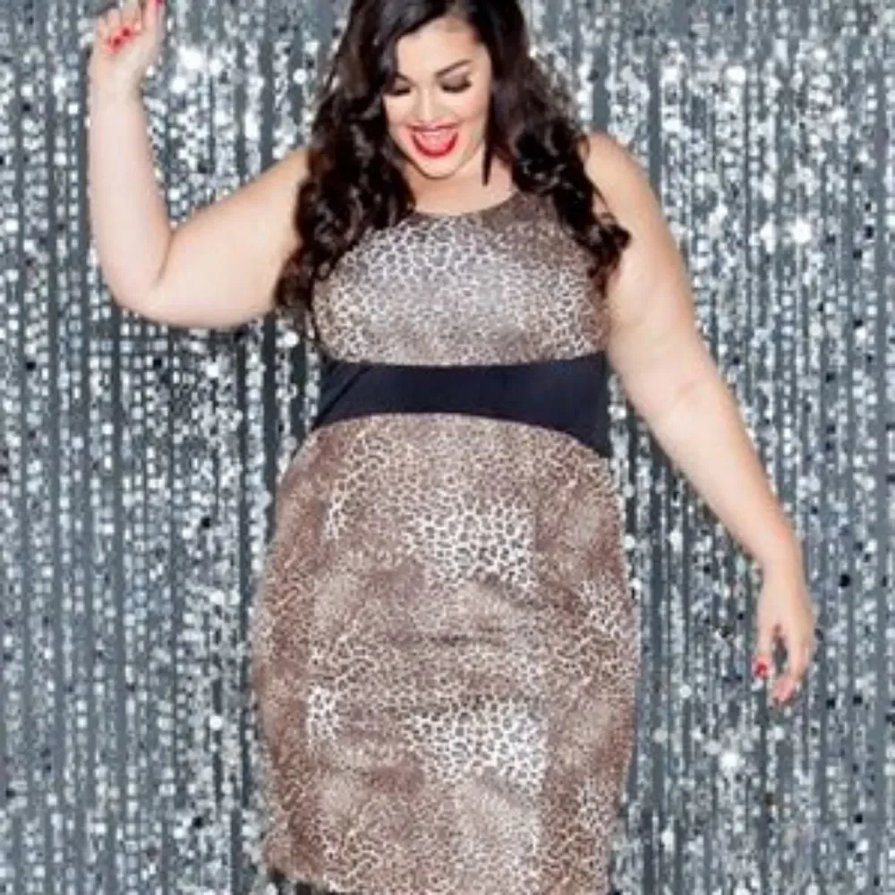 NEW SWAK Leopard print plus size Dress 1x - Picture 2 of 8